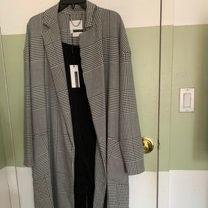 B/W Plaid Tracy Reese Signature Collection Trench